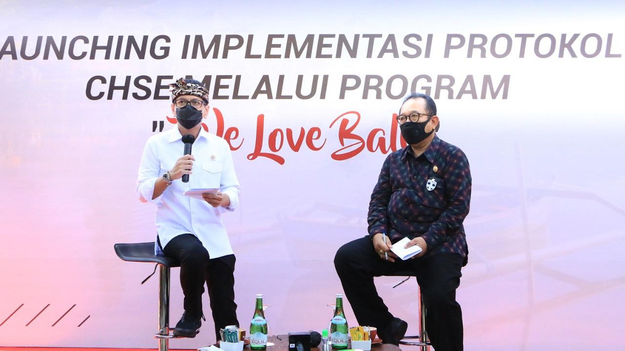 Menteri Wishnutama bersama Wagub Bali, Tjok Ace