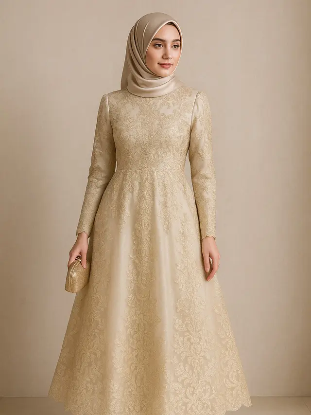 Ide Outfit Pesta Muslimah dengan Aksen Bordir