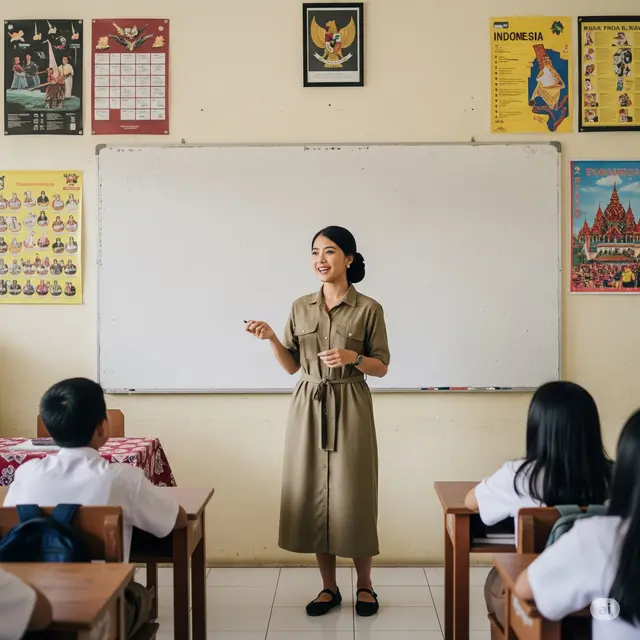 Model Baju Khaki Guru Wanita PNS Terbaru. Foto: Gemini