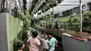 Refleksi cermin menunjukkan kebun sayur hidroponik Gang Hijau RT 007/008, Kelurahan Cipinang Besar Utara, Jakarta, Rabu (9/9/2020). (merdeka.com/Iqbal S. Nugroho)