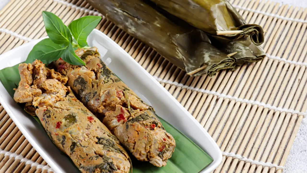 pepes udang bumbu kacang
