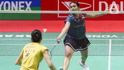 Gregoria Mariska Tunjung menang mudah dari wakil India, Anupama Upadhyaya. (Liputan6.com/Herman Zakharia)