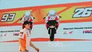 Marc Marquez tampil pada peluncuran Repsol Honda RC213V di Kemayoran, Jakarta, Jumat (3/2/2017).  Sesi kedua tes pra-musim kedua MotoGP akan berlangsung di Philip Island, Australia. (Bola.com/Nicklas Hanoatubun)