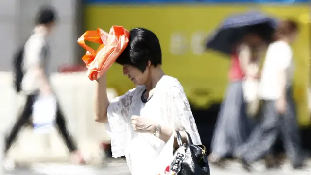 Cuaca panas ekstrem melanda Jepang pada pertengahan Juli 2018, menyebabkan 15 orang tewas. (foto: Kyodo News Agency)