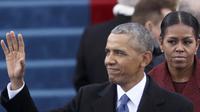 Wajah masam Michelle Obama saat pelantikan Donald Trump (Reuters)
