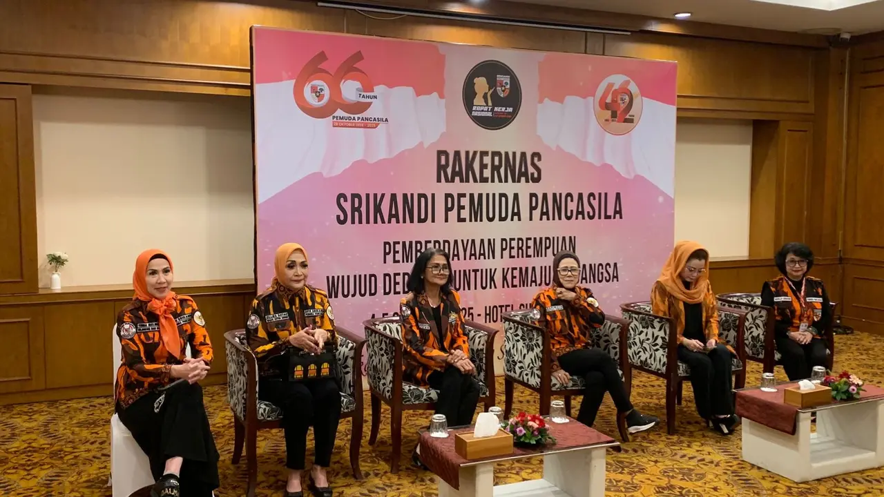 Srikandi Pancasila menggelar Rapat Kerja Nasional (Rakernas) 2025 di Hotel Sultan, Jakarta, Sabtu (4/10/2025).