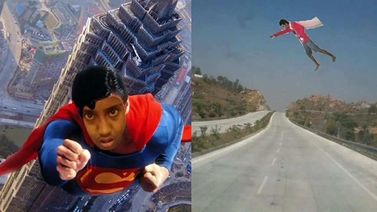 6 Editan Foto Gagal Orang India Ingin Jadi Superhero Ini Kocak