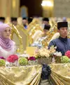 Melalui unggahan yang tersebar di media sosial, memperlihatkan Pangeran Mateen dan Anisha Rosnah saat merayakan Idul Adha bersama keluarga kerajaan. [@anishsa_mateen/@hazimah_beauty].