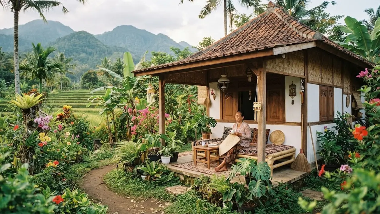Inspirasi rumah mungil dengan teras teduh di desa dan cocok untuk slow living