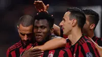 Selebrasi Pemain AC Milan usai jebol gawang SPAL (AFP)