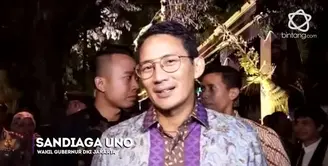 Wakil Gubernur DKI Jakarta, Sandiaga Uno menjadi salah satu tamu yang menyita perhatian para undangan lainnya.