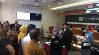 Menteri Agaman Lukman Hakim Saifuddin saat luncurkan PTSP di gedung Kemenag, Jakarta.