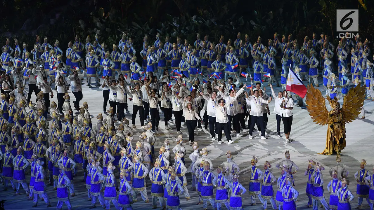 Aksi Kontingen Berbagai Negara di Pembukaan Asian Games 2018