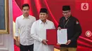 Dengan ditetapkannya, Prabowo Subianto dan Gibran Rakabuming Raka sebagai Presiden dan Wakil Presiden RI terpilih untuk periode 2024-2029, maka pasangan ini memenangi Pilpres 2024 satu putaran. (Liputan6.com/Angga Yuniar)