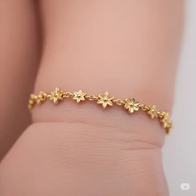 Model Gelang Emas Bayi 1 Gram Paling Awet. Foto: Gemini