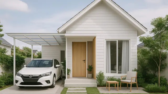 Desain Rumah Type 21 dengan Garasi (Foto: ChatGPT)