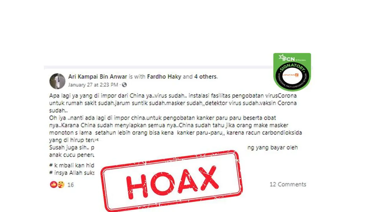 Cek Fakta masker bikin kanker