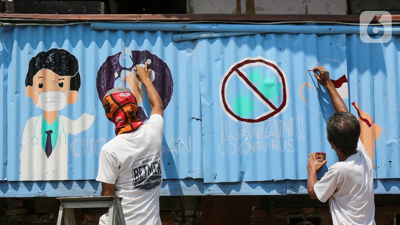 Ketika Warga Kali Pasir Perangi Virus Corona dengan Pesan Mural