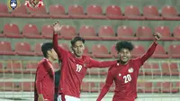 Penyerang Timnas Indonesia U-23, Hanis Saghara (kiri) dan Bagus Kahfi. (Instagram PSSI).