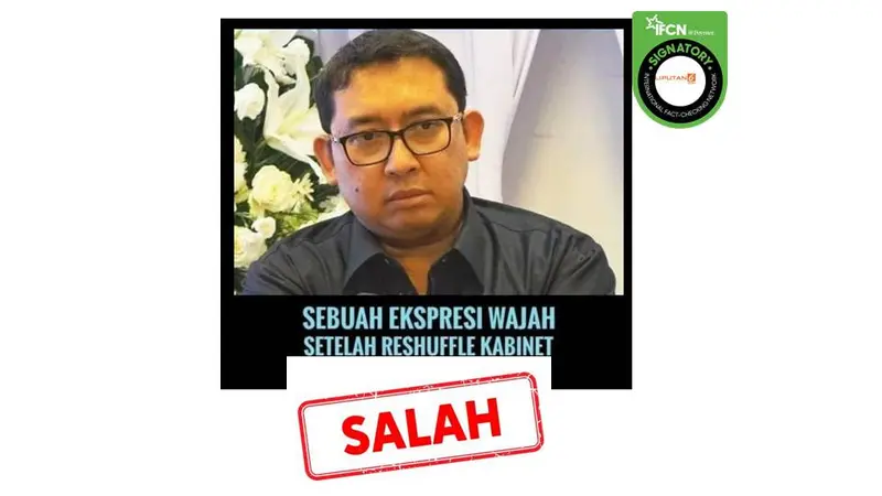 Cek Fakta foto Fadli Zon usai reshuffle kabinet