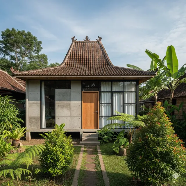Rumah Joglo Minimalis dengan Sentuhan Modern