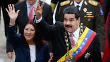 Presiden Venezuela Nicolas Maduro dan istrinya Cilia Flores (AFP Photo/Federico Parra)