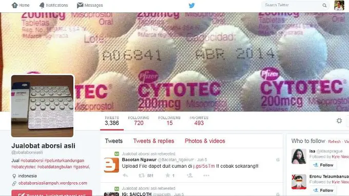 [Bintang] Belum Habis IG Jual Bayi Murah, Muncul Twitter Jual Obat Aborsi