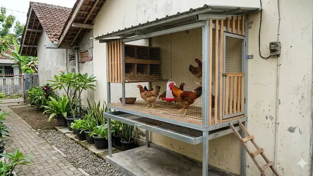 Cara Membuat Kandang Ayam Menempel Tembok yang Hemat Tempat