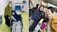 Kondisi terkini ibunda Oki Setiana Dewi yang jatuh sakit di Makkah, kini sudah pulang ke Indonesia. (Sumber: Instagram/okisetianadewi/riaricis1795)