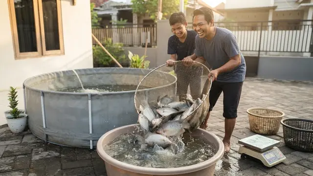 Budidaya gurame tanpa kolam tanah untuk panen yang melimpah di lahan sempit pekarangan rumah waktu panen yang ideal