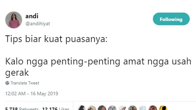 tips kuat puasa ala warganet