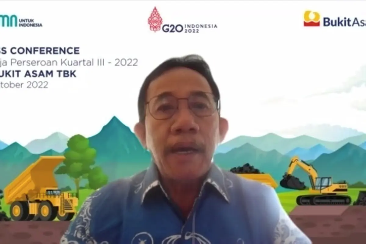 Konfrensi pers paparan kinerja kuartal III 2022 PT Bukit Asam Tbk (PTBA) pada Kamis, (27/10/2022). (Foto: tangkapan layar/Pipit I.R)