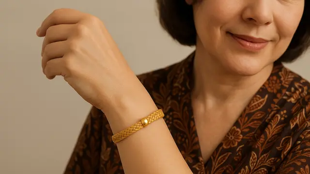 Model Gelang Emas Tali Untuk Ibu-Ibu Arisan Terkini di 2025/Ilustrasi gambar oleh AI