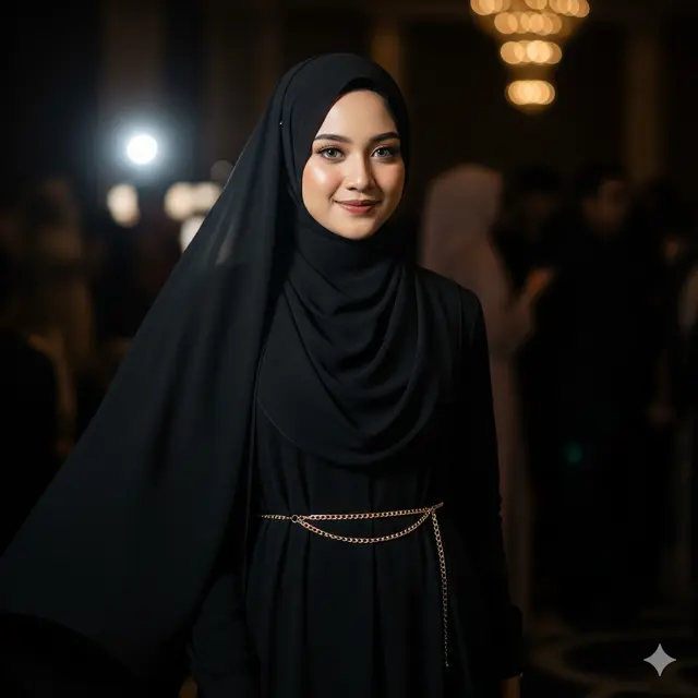Gamis Polos dengan Belt Rantai/Gamis Long Dress Syar’i Terbaru untuk Maulid Nabi 2025