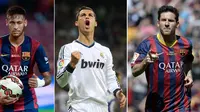 Neymar - Cristiano Ronaldo - Lionel Messi (AFP PHOTO/ ARCHIVES)