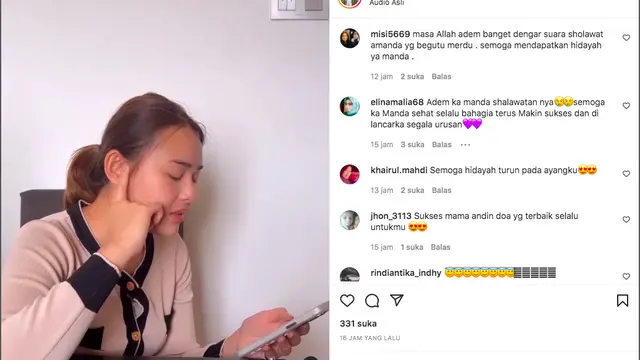 Beredar Video Amanda Manopo Lantunkan Sholawat, Banjir Pujian dari Warganet. (instagram.com/mandaskatic.629)