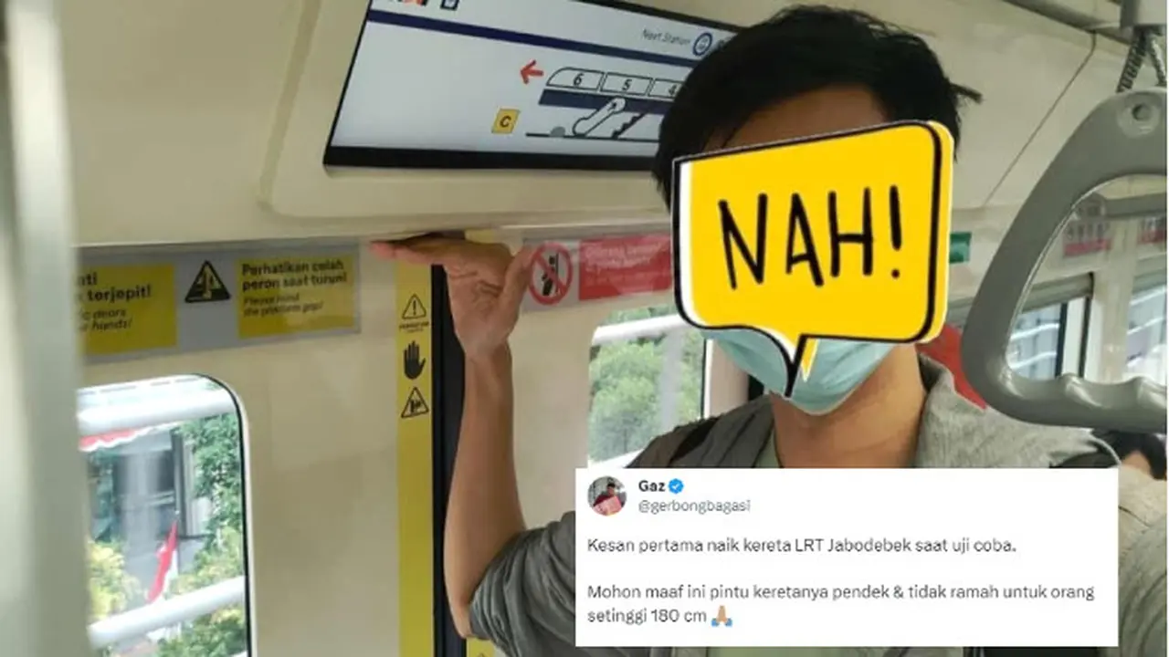 Penumpang Light Rail Transit (LRT) yang Memiliki Tinggi Badan Lebih dari 180 Cm Mengeluhkan Bahwa LRT Jabodebek Tidak Ramah buat Orang Tinggi (twitter.com/gerbongbagasi)