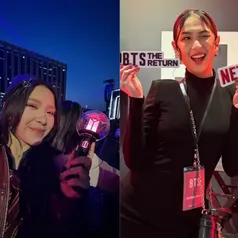 Keduanya bahkan terbang langsung ke Korea Selatan demi menyaksikan momen bersejarah yang telah lama dinantikan tersebut. [@tiaraandini/@agthpricilla].