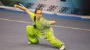 Atlet Wushu asal Slowakia, Julia Hlavata saat beraksi, pada Kejuaraan Dunia Wushu 2015 di Istora Senayan, Jakarta, Minggu(15/11/2015). (Bola.com/Nicklas Hanoatubun)
