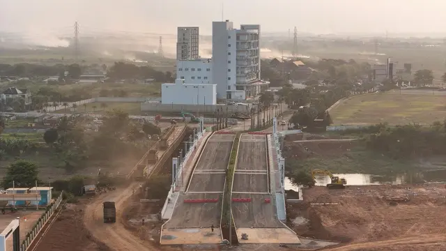 Potret Jembatan Penghubung Interchange Tol Karawang Barat