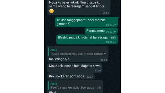 Tanggapan korban "Halo Dek"