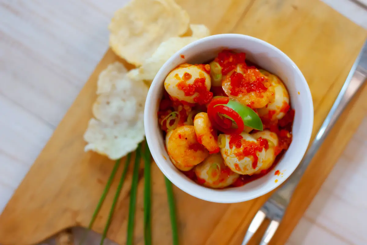 sambal udang telur puyuh