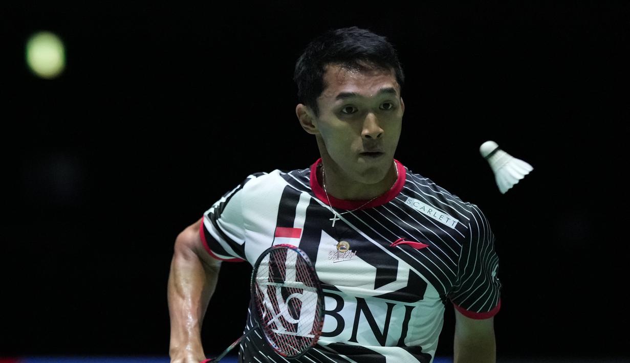 Kegagalan Jonatan meraih kemenangan di final Japan Open ini menjadi kali kedua setelah 2019. (AP Photo/Hiro Komae)
