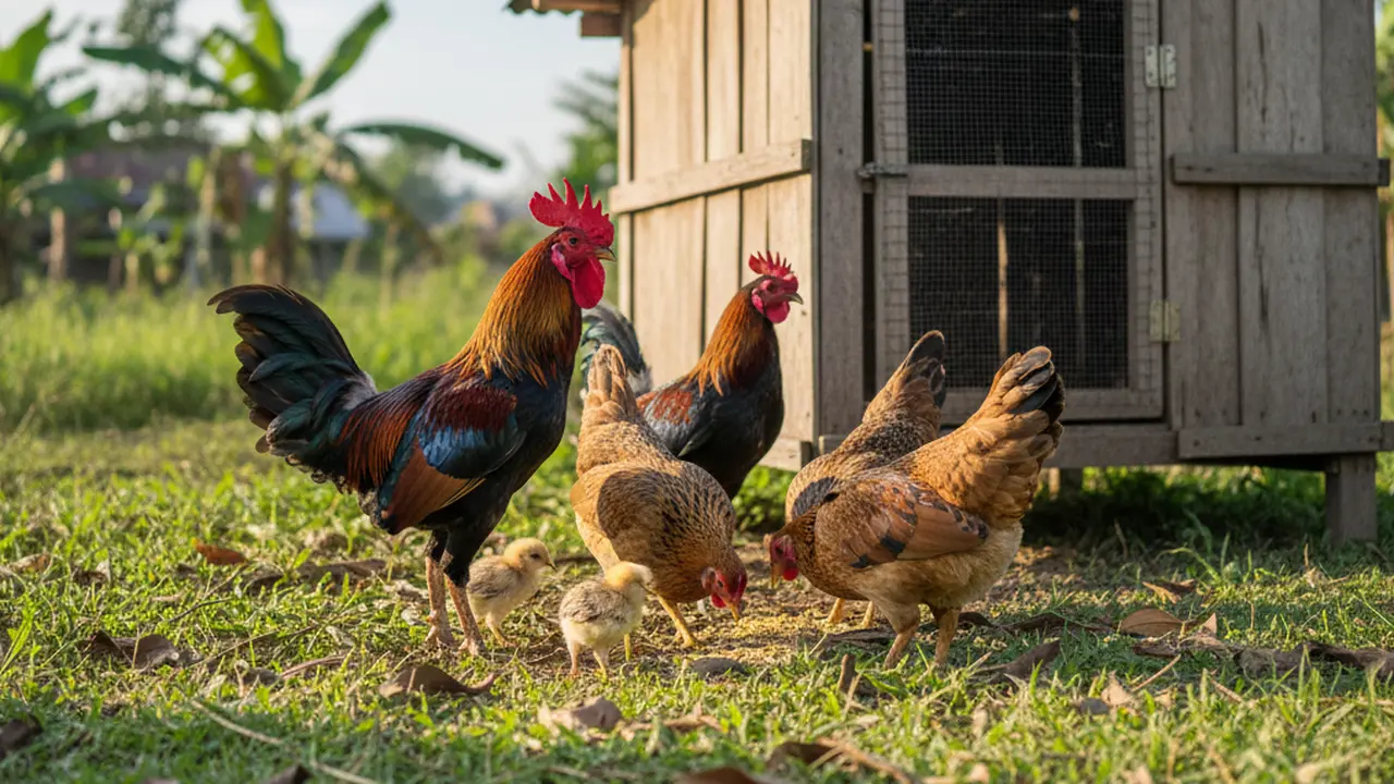 ilustrasi ayam kampung