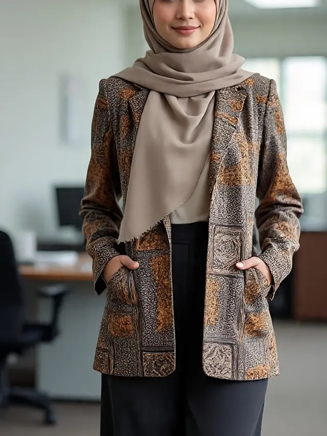 Outer Batik Hijab Kekinian untuk Wanita Usia 20-an