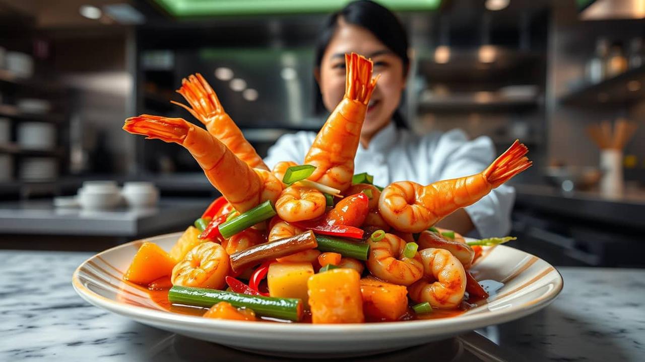 resep udang asam manis saus tiram