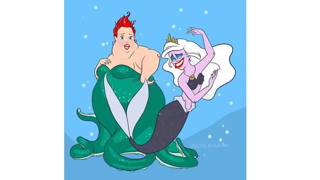 7 Ilustrasi Karakter Disney Jadi Model Plus Size Ini Tetap Memesona
