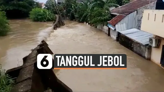 Ribuan rumah di Pondok Gede Permai Jati Asih Bekasi terendam banjir. Tanggul sungai jebol membuat air sungai mengalir deras ke permukiman.