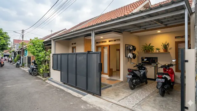 Inspirasi Teras Rumah Jadi Garasi Motor Estetik Tanpa Tambah Lahan