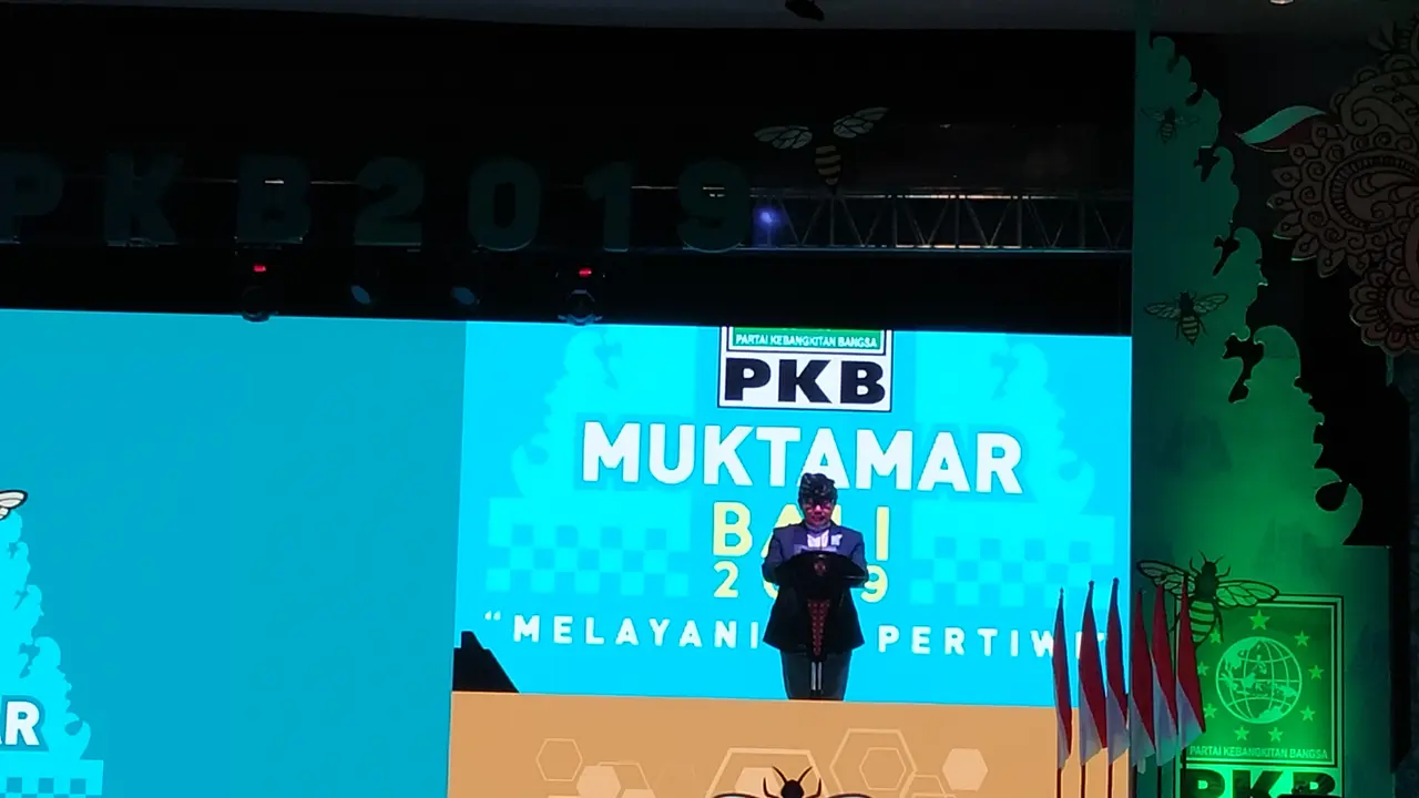Ketua Umum PKB Muhaimin Iskandar dalam Muktamar di Bali, Selasa (20/8/2019).